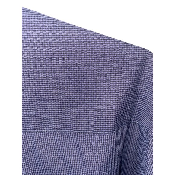 Marks & Spencer Mens Long Sleeve Blue Checkered Shirt XL - Picture 4 of 4